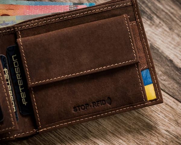 Pánská kožená peněženka v horizontální orientaci s RFID systémem - Peterson