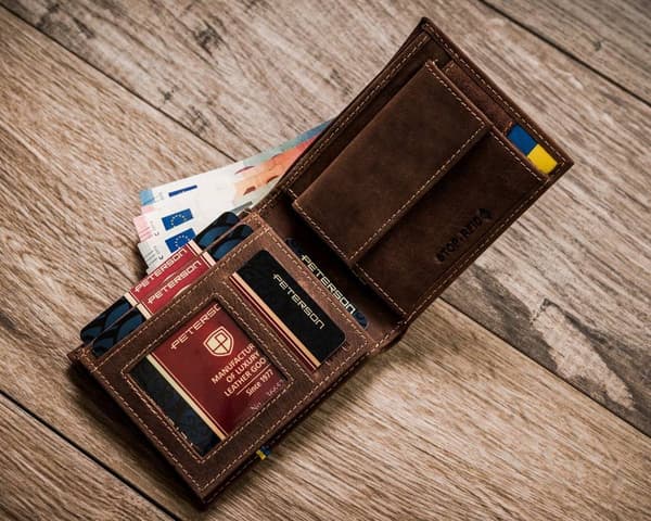 Pánská kožená peněženka v horizontální orientaci s RFID systémem - Peterson