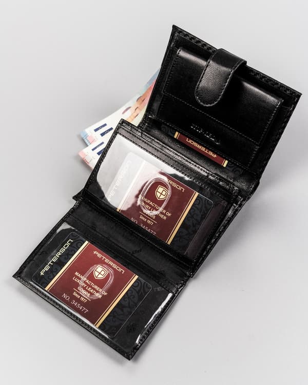 Kožená peněženka na karbonové karty - Peterson