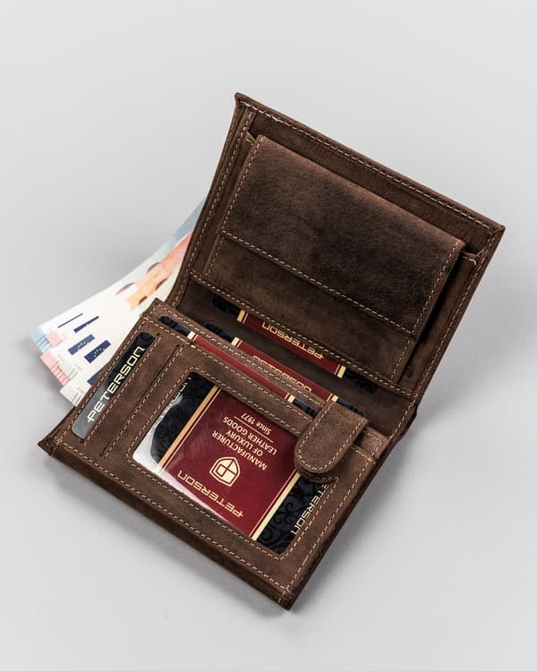 Pánská kožená peněženka na karty s RFID Protect - Peterson