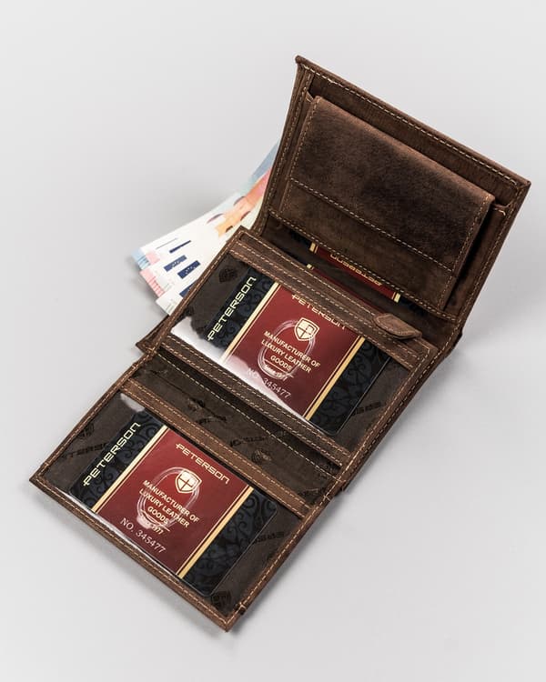 Pánská kožená peněženka na karty s RFID Protect - Peterson