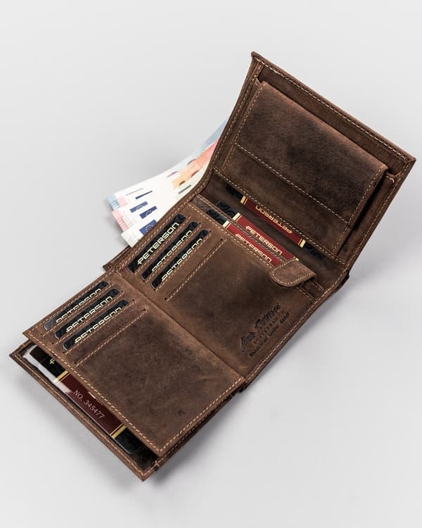 Pánská kožená peněženka na karty s RFID Protect - Peterson