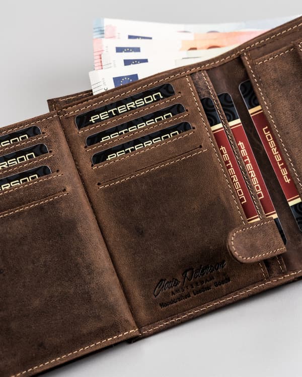 Pánská kožená peněženka na karty s RFID Protect - Peterson