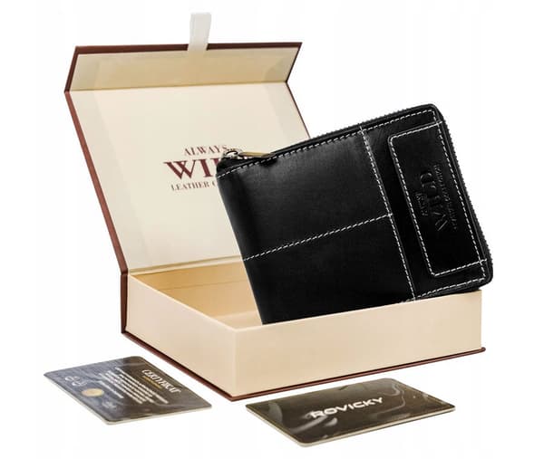Velká, kožená pánská peněženka na zip - Always Wild