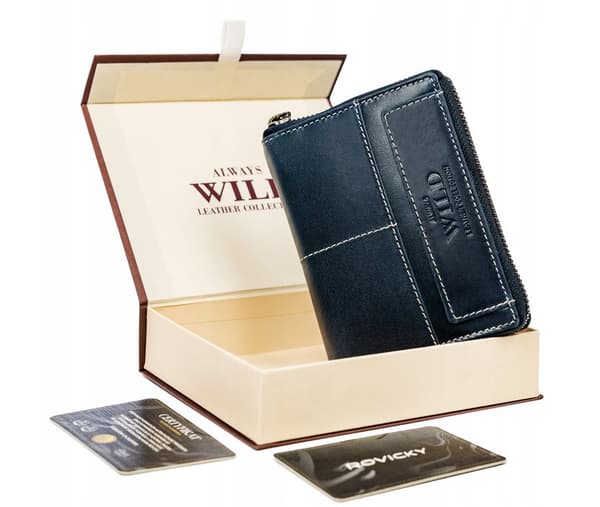 Velká, vertikální kožená peněženka s RFID systémem - Always Wild