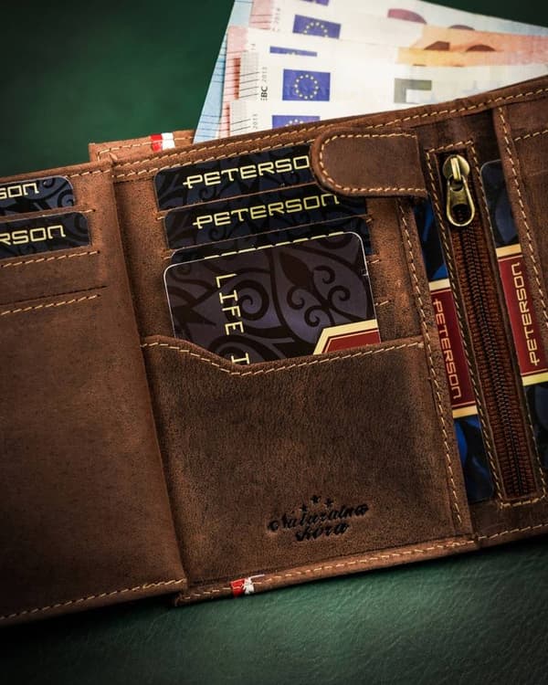 Velká, kožená pánská peněženka s patriotickým motivem - Peterson