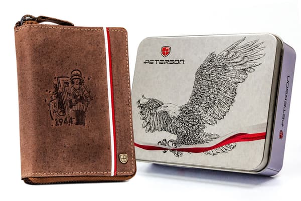 Prostorná, kožená pánská peněženka s RFID systémem - Peterson
