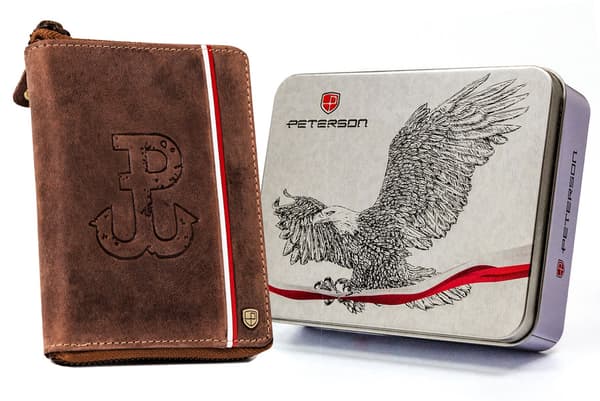 Velká, kožená pánská peněženka s RFID systémem - Peterson