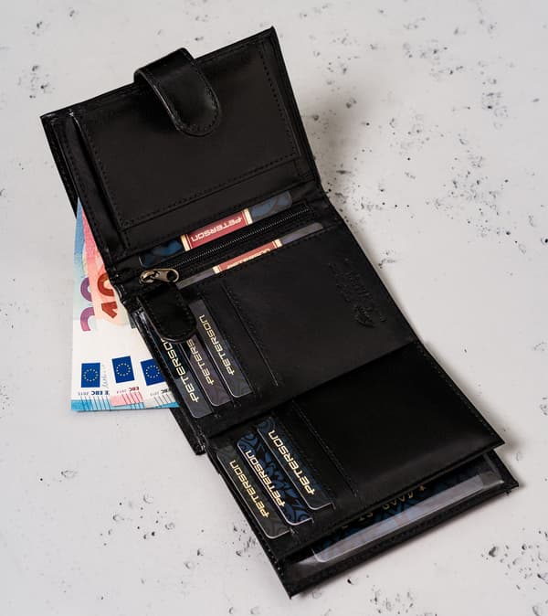 Læderkortpung med RFID Protect-system - Peterson