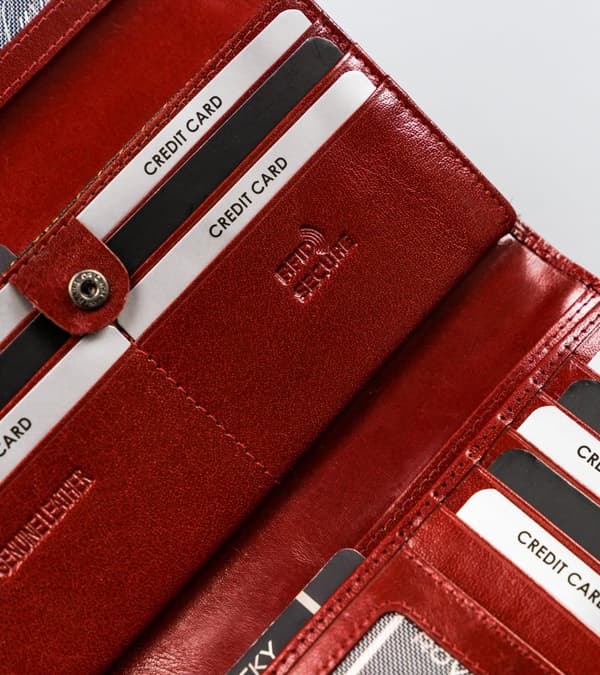 Kožená dámská peněženka na karty s ochranou RFID Protect - Rovicky