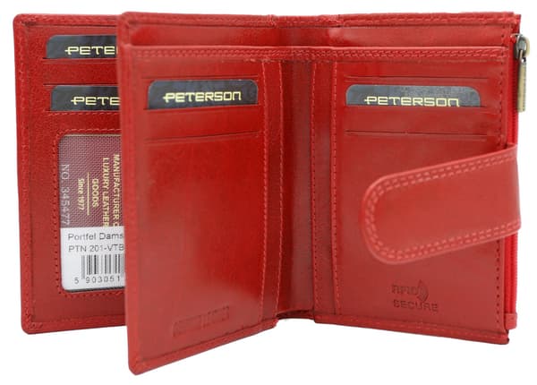 Kožená, střední dámská peněženka na patentku a zip - Peterson