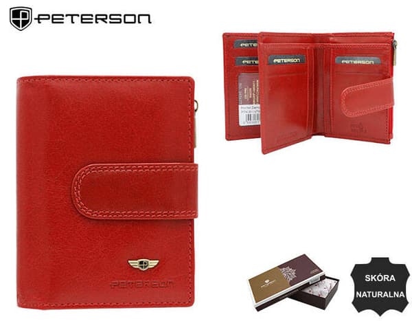 Kožená, střední dámská peněženka na patentku a zip - Peterson