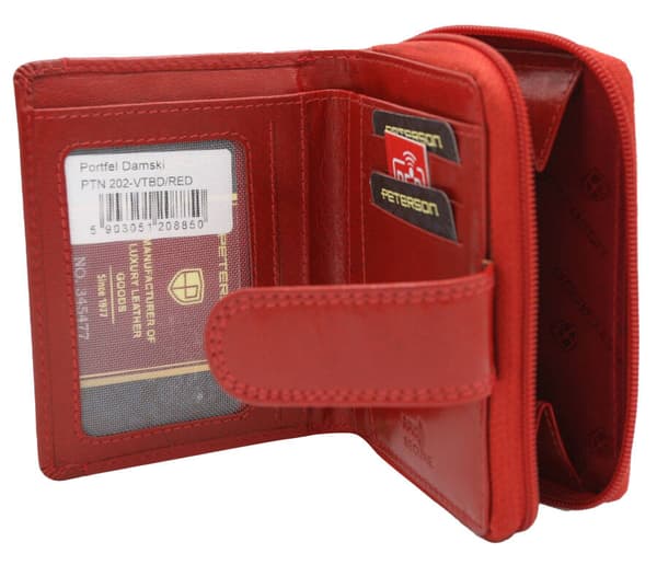 Elegantní kožená peněženka s RFID systémem - Peterson