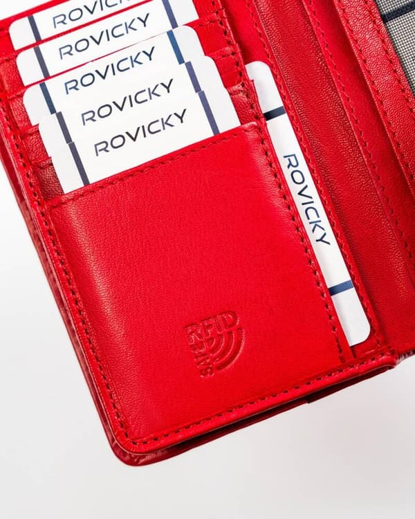 Dámská kožená peněženka se zapínáním na patentky - Rovicky