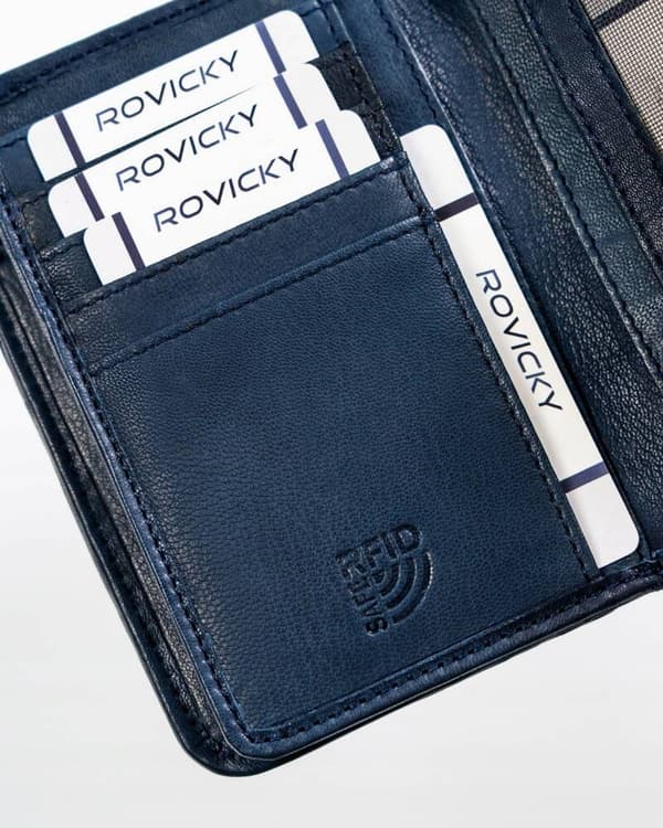 Dámská kožená peněženka se zapínáním na patentky - Rovicky