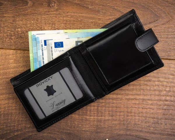 Klasická, kožená pánská peněženka na patentku - Rovicky