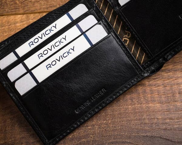 Klasická, kožená pánská peněženka na patentku - Rovicky