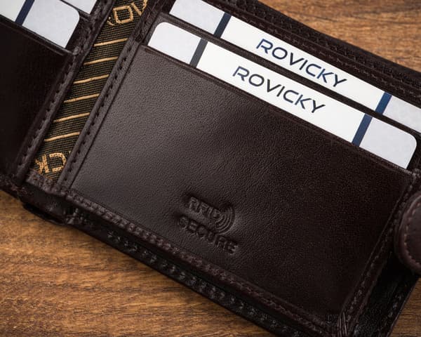 Klassisk læderpung til mænd med trykknapper - Rovicky