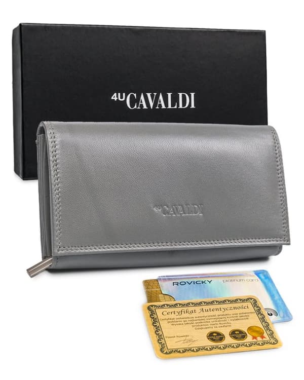 Velká, kožená dámská peněženka na patentku - 4U Cavaldi