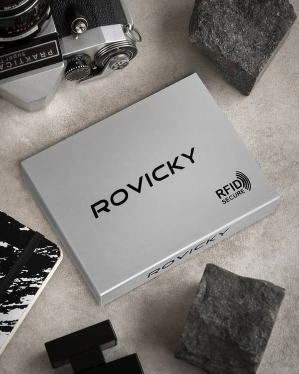Velká, kožená pánská peněženka na patentku - Rovicky