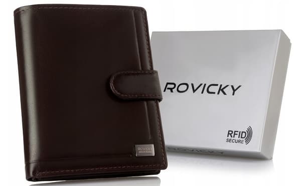 Velká, kožená pánská peněženka na patentku - Rovicky