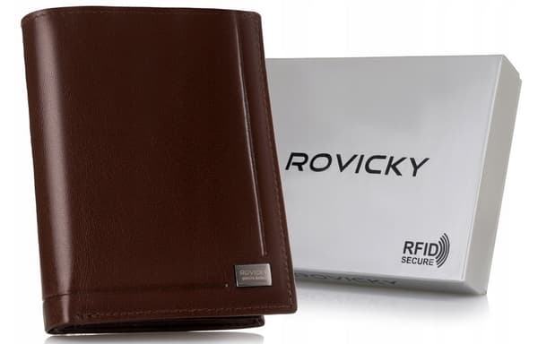 Elegantní pánská peněženka z přírodní kůže, bez zapínání - Rovicky