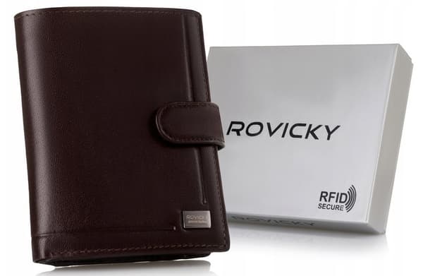Velká, kožená pánská peněženka na patentku - Rovicky