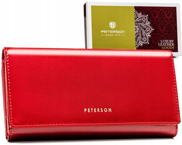 Elegantní, kožená dámská peněženka na patentku - Peterson