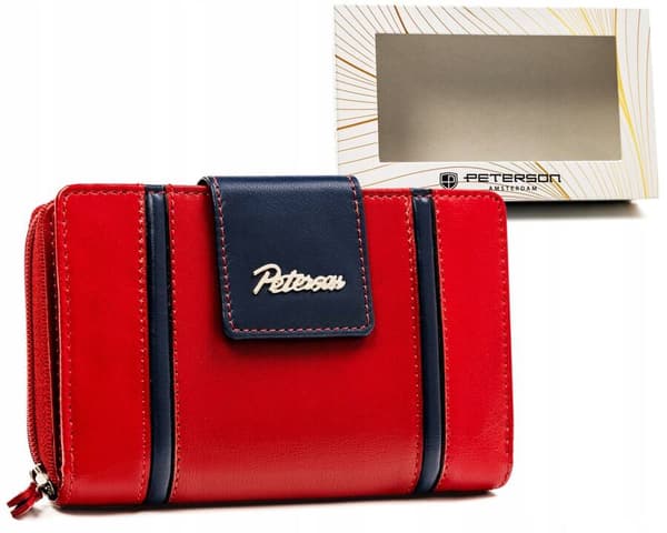 Elegantní dámská kožená peněženka na patentku a zip - Peterson