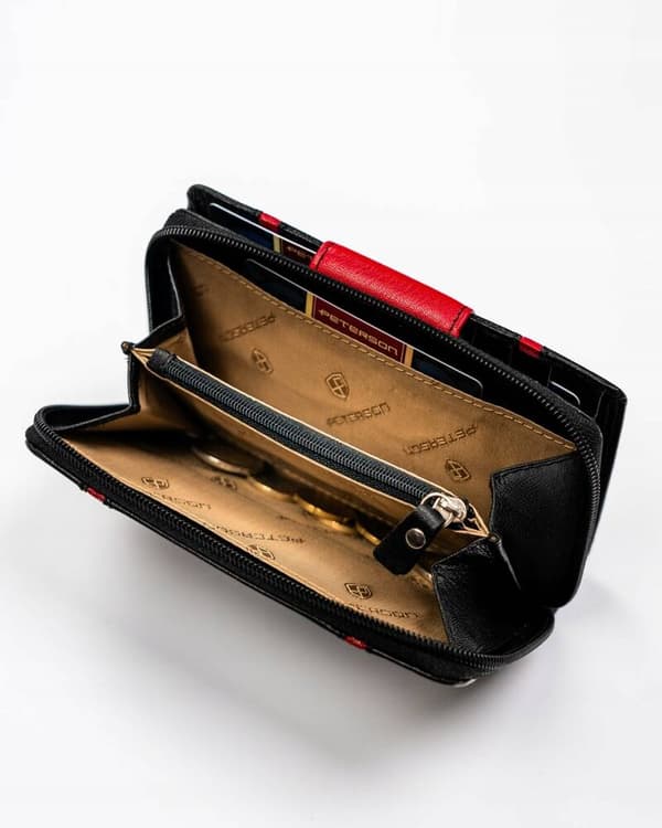 Elegantní dámská kožená peněženka na patentku a zip - Peterson
