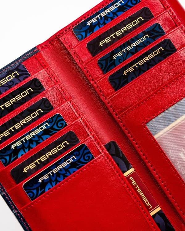 Prostorná, kožená dámská peněženka na patentku a zip - Peterson