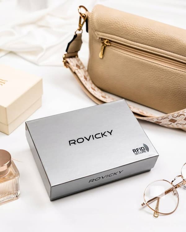 Velká, kožená dámská peněženka na patentku - Rovicky