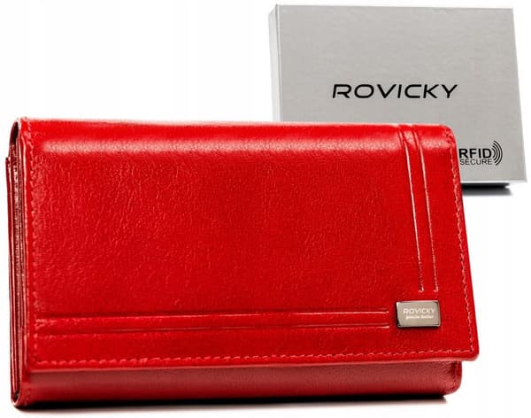 Velká, kožená dámská peněženka na patentku - Rovicky