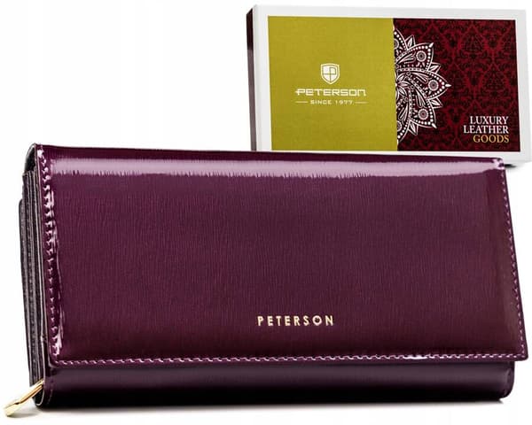 Prostorná, kožená dámská peněženka s RFID systémem - Peterson