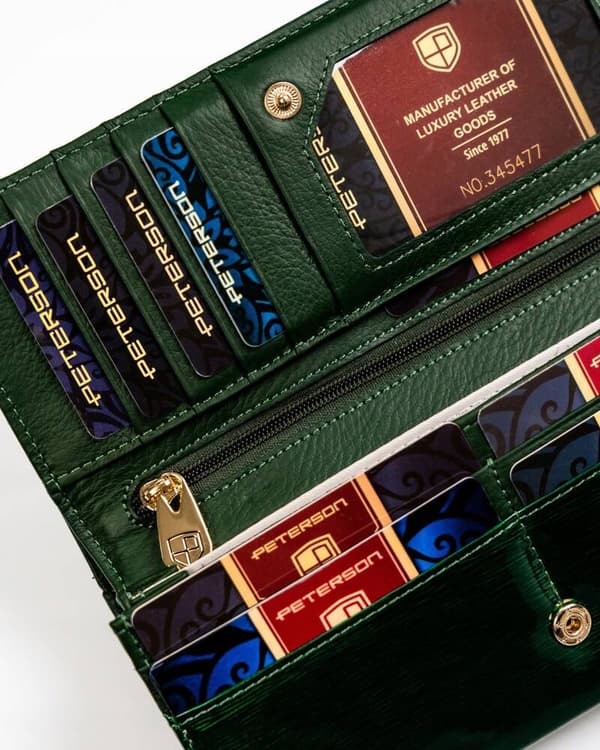 Velká, kožená dámská peněženka s RFID systémem - Peterson