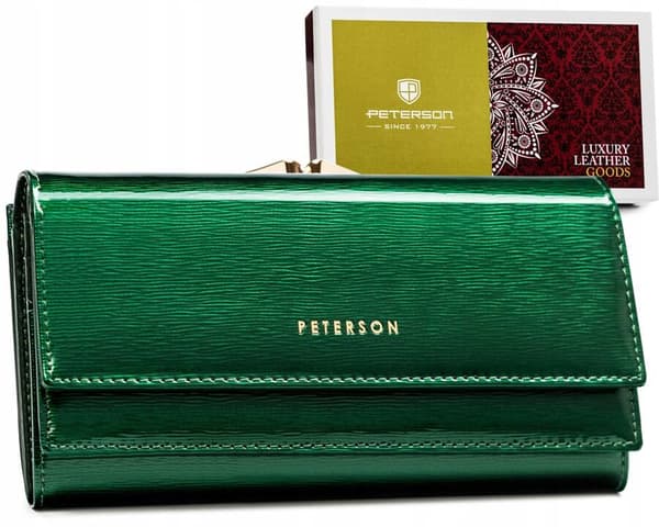 Velká, kožená dámská peněženka s RFID systémem - Peterson