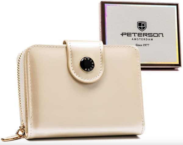 Malá dámská peněženka z ekologické kůže na patentku a zip - Peterson