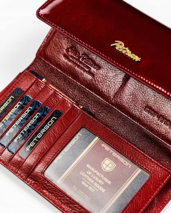 Patentovaná, velká dámská peněženka se vzorem hadí kůže - Peterson