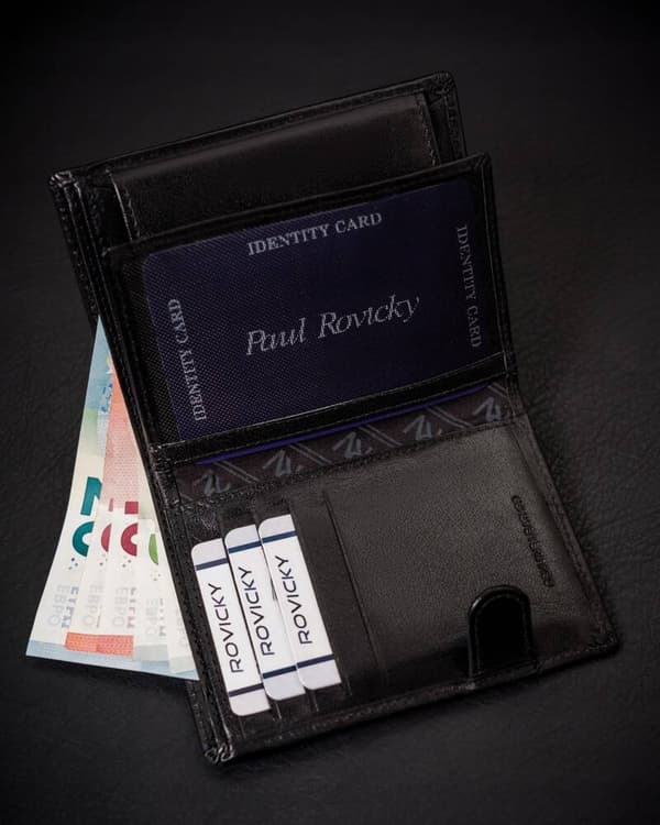 Pánská peněženka z přírodní kůže vybavená systémem RFID - Rovicky