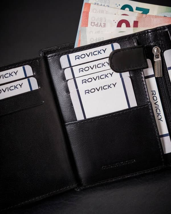 Læder pung til mænd udstyret med et RFID-system - Rovicky