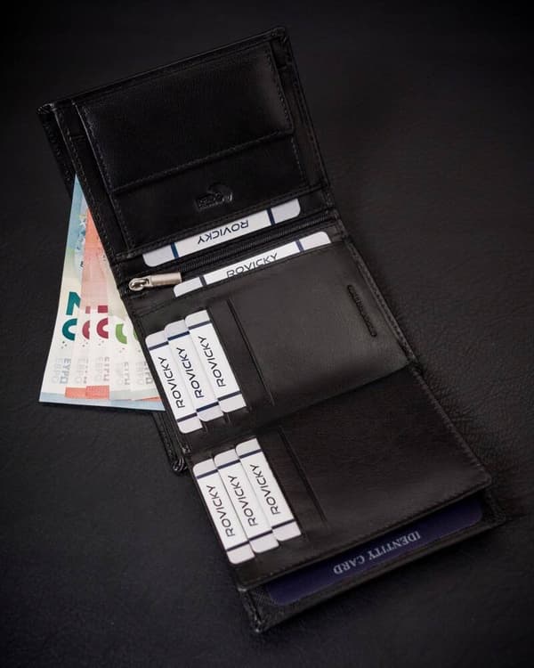 Pánská peněženka vybavená RFID systémem z přírodní kůže - Rovicky