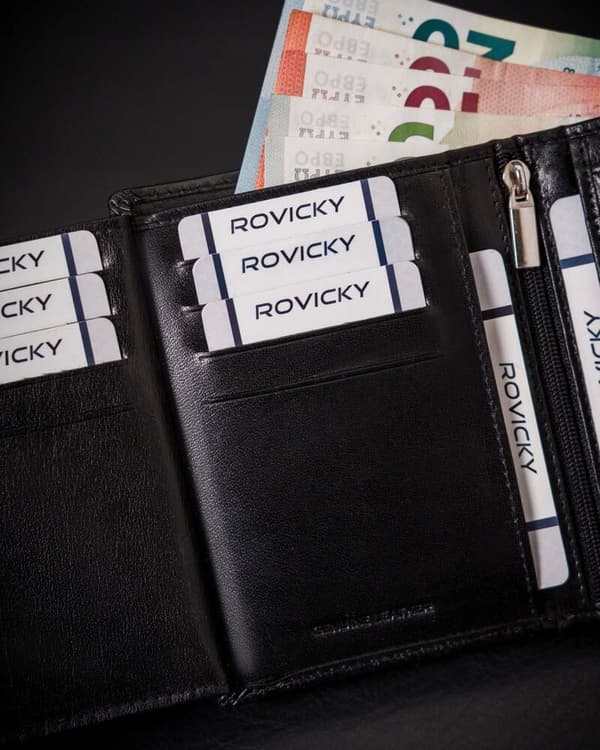 Pánská peněženka vybavená RFID systémem z přírodní kůže - Rovicky