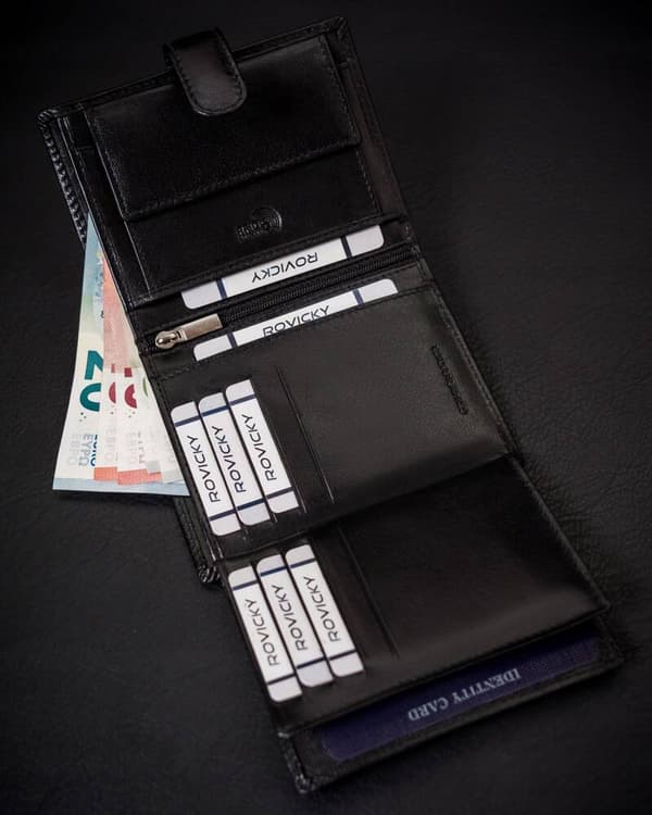 Pánská peněženka vybavená RFID systémem z přírodní kůže - Rovicky