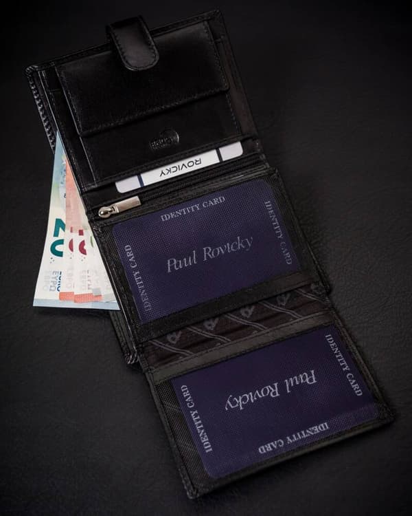 Pánská peněženka vybavená RFID systémem z přírodní kůže - Rovicky