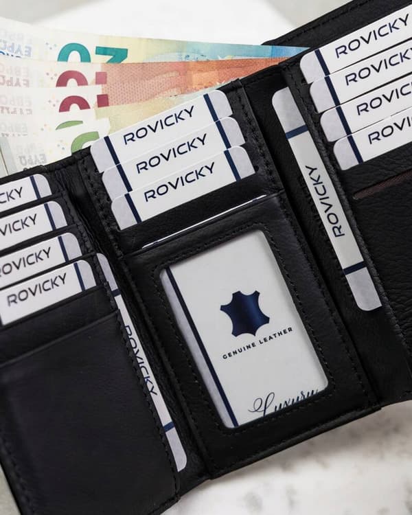 Velká dámská peněženka z přírodní kůže se zapínáním a patentkou - 4U Cavaldi
