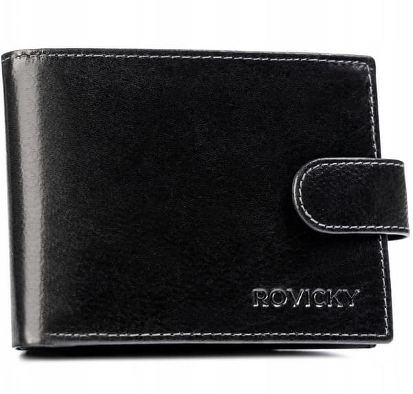Velká, kožená pánská peněženka na patentku - Rovicky