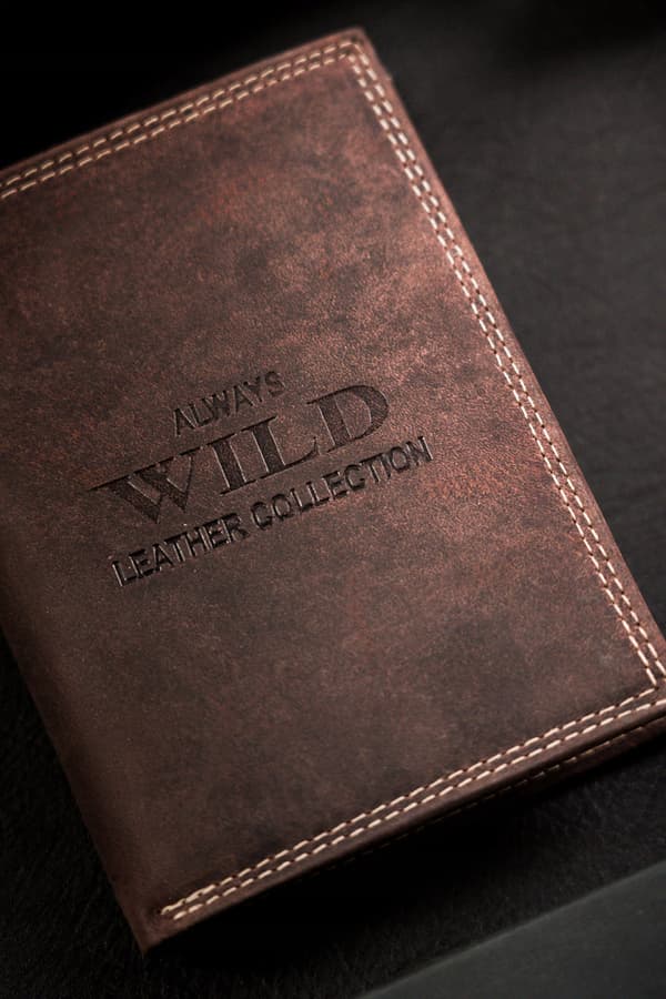 Klassisk, stor herrepung i naturlæder - Always Wild