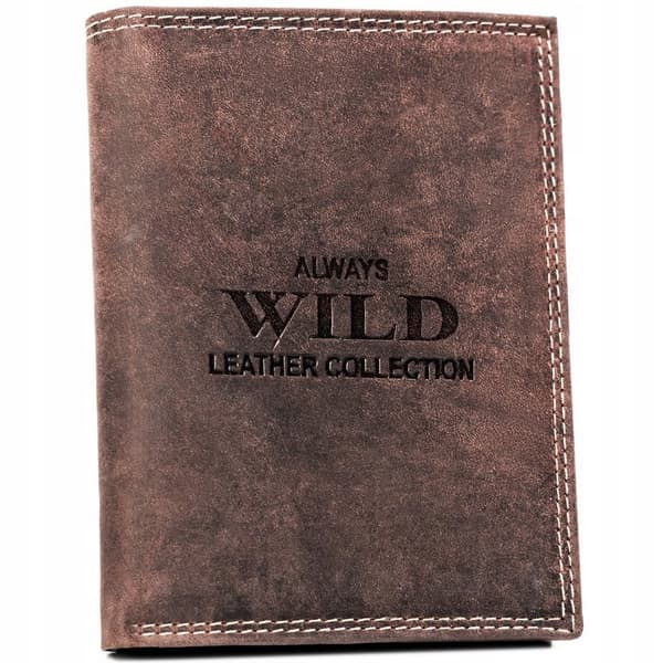Klassisk, stor herrepung i naturlæder - Always Wild