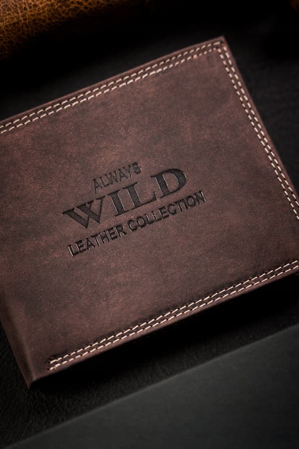 Velká pánská peněženka z přírodní kůže bez zapínání - Always Wild