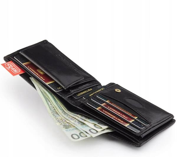 Kožená, střední pánská peněženka s RFID systémem - Peterson